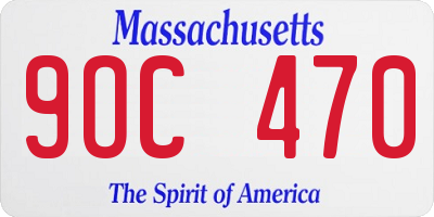 MA license plate 9OC470