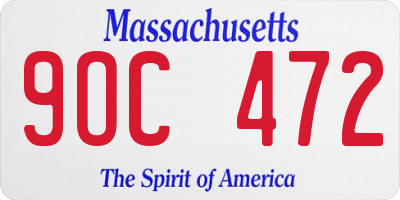 MA license plate 9OC472