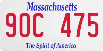 MA license plate 9OC475