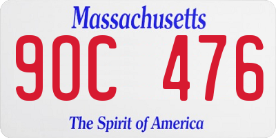 MA license plate 9OC476