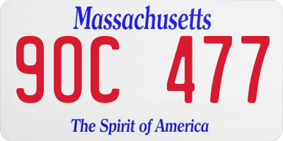MA license plate 9OC477