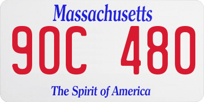 MA license plate 9OC480
