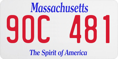MA license plate 9OC481
