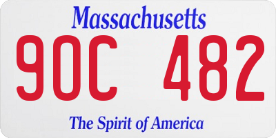 MA license plate 9OC482