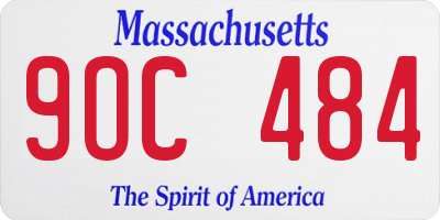 MA license plate 9OC484