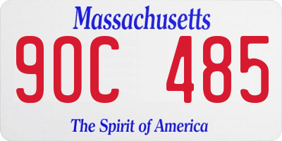 MA license plate 9OC485