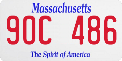 MA license plate 9OC486