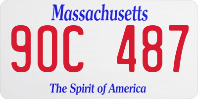 MA license plate 9OC487