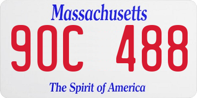 MA license plate 9OC488
