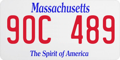 MA license plate 9OC489