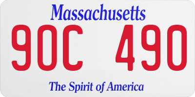 MA license plate 9OC490