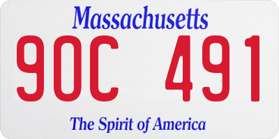 MA license plate 9OC491