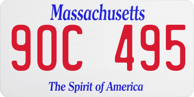 MA license plate 9OC495