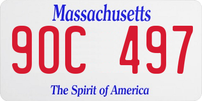 MA license plate 9OC497