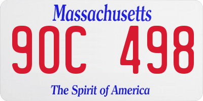 MA license plate 9OC498