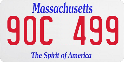 MA license plate 9OC499