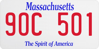 MA license plate 9OC501