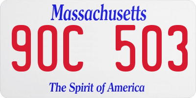 MA license plate 9OC503