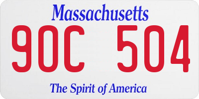 MA license plate 9OC504