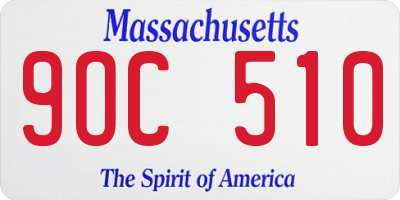 MA license plate 9OC510