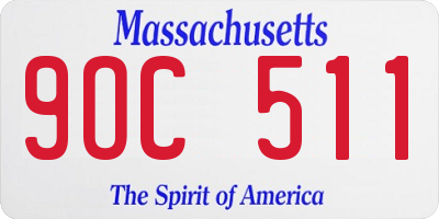 MA license plate 9OC511