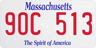MA license plate 9OC513