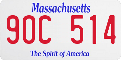 MA license plate 9OC514