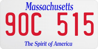 MA license plate 9OC515