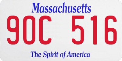 MA license plate 9OC516