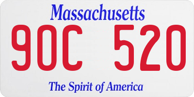 MA license plate 9OC520