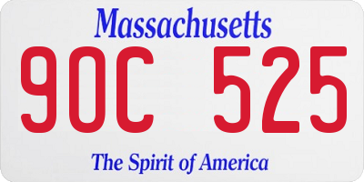 MA license plate 9OC525
