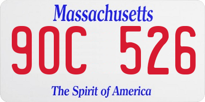 MA license plate 9OC526