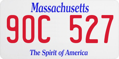 MA license plate 9OC527