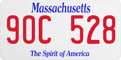MA license plate 9OC528