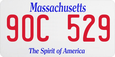 MA license plate 9OC529