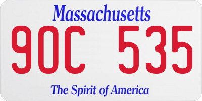 MA license plate 9OC535