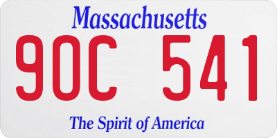 MA license plate 9OC541