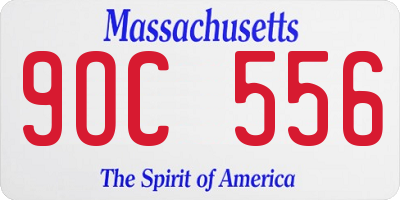 MA license plate 9OC556