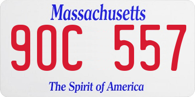 MA license plate 9OC557