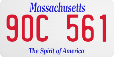 MA license plate 9OC561