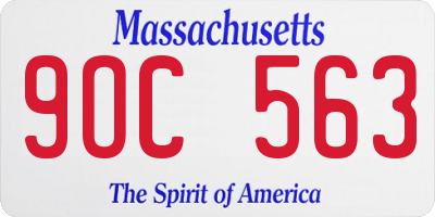 MA license plate 9OC563