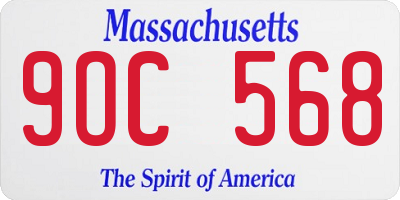 MA license plate 9OC568