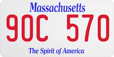 MA license plate 9OC570