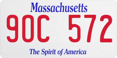 MA license plate 9OC572