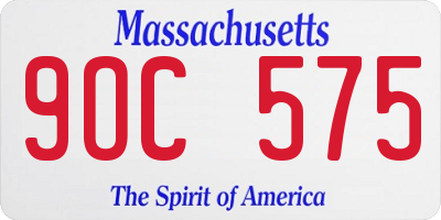 MA license plate 9OC575