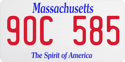 MA license plate 9OC585
