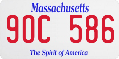 MA license plate 9OC586
