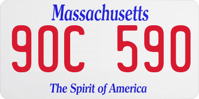 MA license plate 9OC590