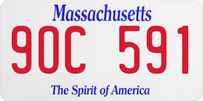 MA license plate 9OC591