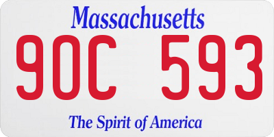 MA license plate 9OC593